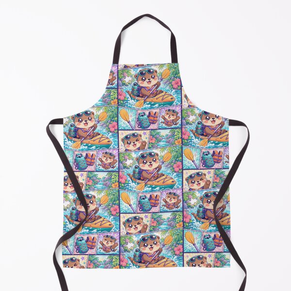 Item preview, Kawaii Otter Tropical River Adventure Comic Panel designed and sold by Gift Phrase Studio.