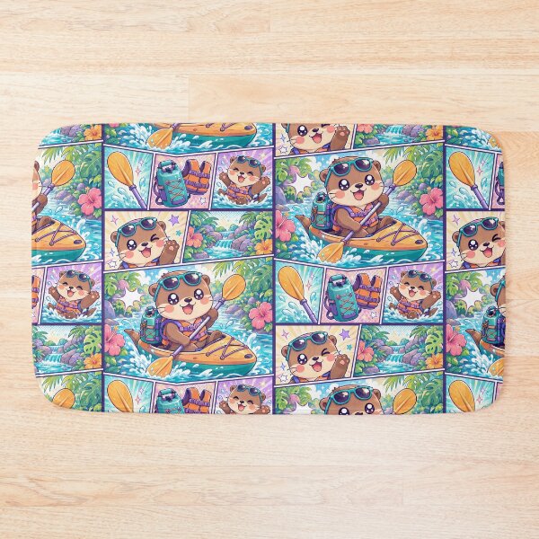 Item preview, Kawaii Otter Tropical River Adventure Comic Panel designed and sold by Gift Phrase Studio.