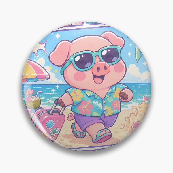 Item preview, Kawaii Pig Beach Vacation Comic Panel designed and sold by Magmashup.