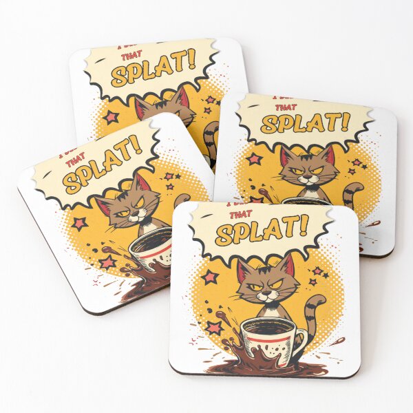 Item preview, I Did That Cat Comic Pop Art Retro Coffee Ironic Design on White designed and sold by The Fine Print by BassAddict.