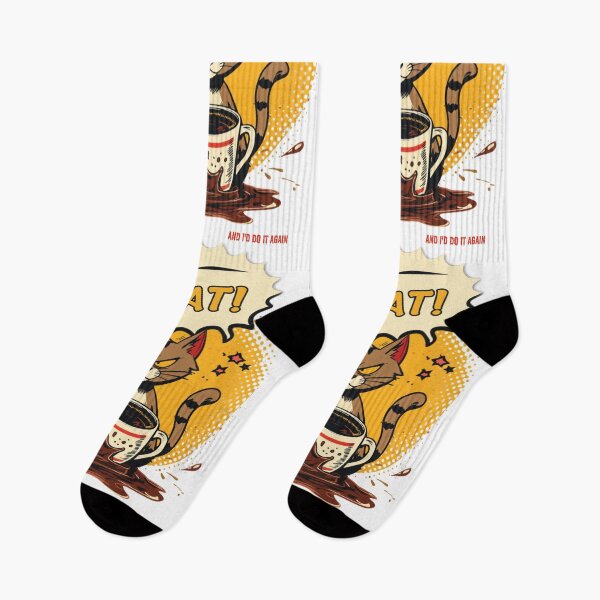 Item preview, I Did That Cat Comic Pop Art Retro Coffee Ironic Design on White designed and sold by The Fine Print by BassAddict.