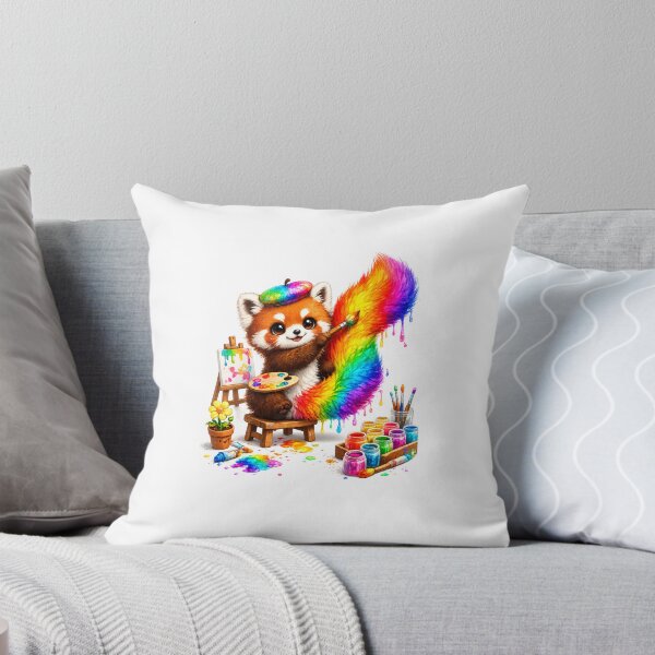 Item preview, Rainbow Tail Masterpiece Red Panda designed and sold by QuirkNest Studio .