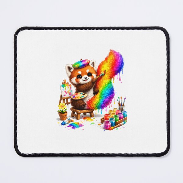 Item preview, Rainbow Tail Masterpiece Red Panda designed and sold by QuirkNest Studio .