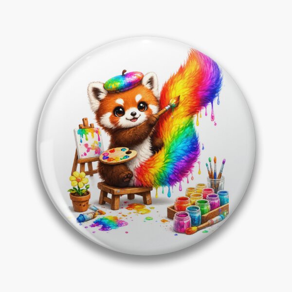 Item preview, Rainbow Tail Masterpiece Red Panda designed and sold by QuirkNest Studio .