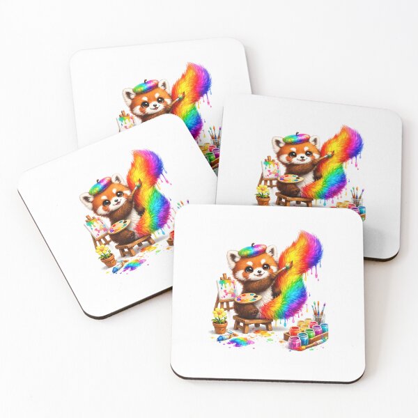 Item preview, Rainbow Tail Masterpiece Red Panda designed and sold by QuirkNest Studio .