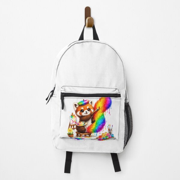 Aperçu de l'œuvre Chef-d'œuvre Queue Arc-en-ciel Panda Roux créée et vendue par QuirkNest Studio .