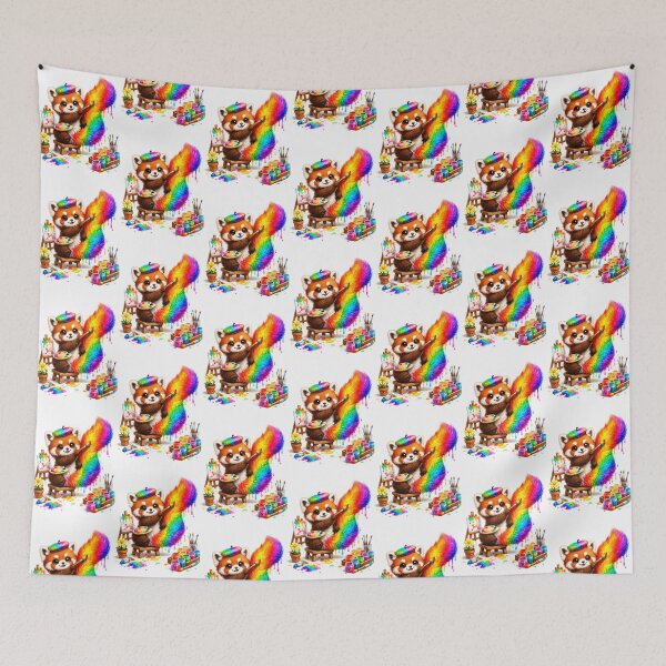 Item preview, Rainbow Tail Masterpiece Red Panda designed and sold by QuirkNest Studio .