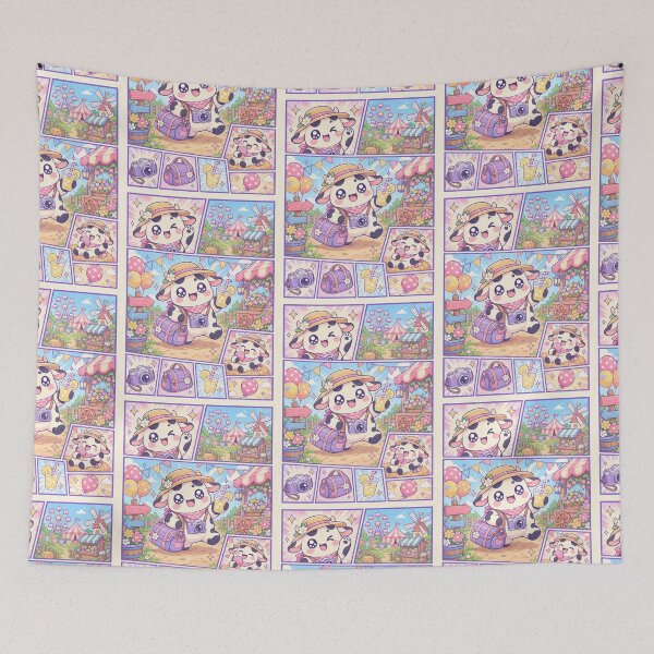 Item preview, Kawaii Cow Country Fair Comic Panel designed and sold by Magmashup.