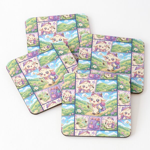 Item preview, Kawaii Baby Goat Green Hills Hiking Comic Panel designed and sold by Magmashup.