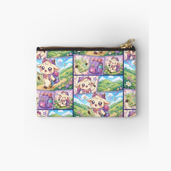 Item preview, Kawaii Baby Goat Green Hills Hiking Comic Panel designed and sold by Gift Phrase Studio.