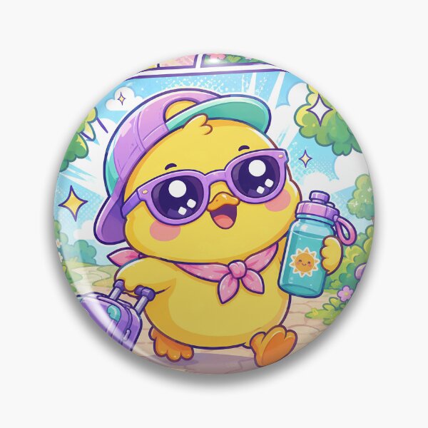 Item preview, Kawaii Chick Summer Park Traveler Comic Panel designed and sold by Gift Phrase Studio.