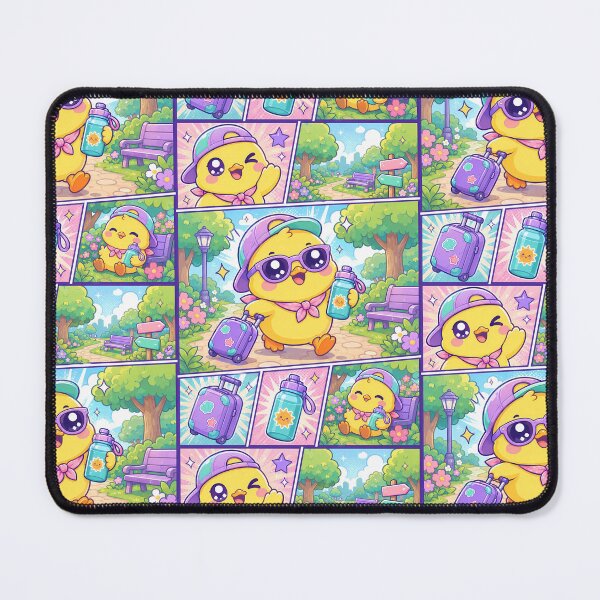 Item preview, Kawaii Chick Summer Park Traveler Comic Panel designed and sold by Gift Phrase Studio.