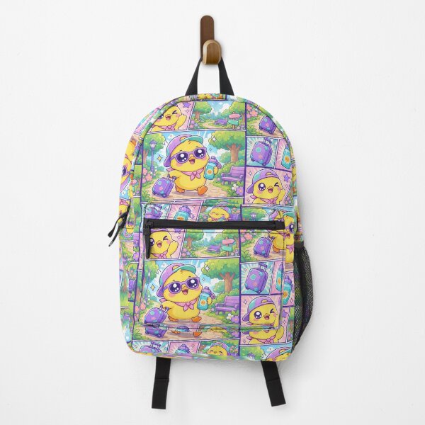 Item preview, Kawaii Chick Summer Park Traveler Comic Panel designed and sold by Gift Phrase Studio.