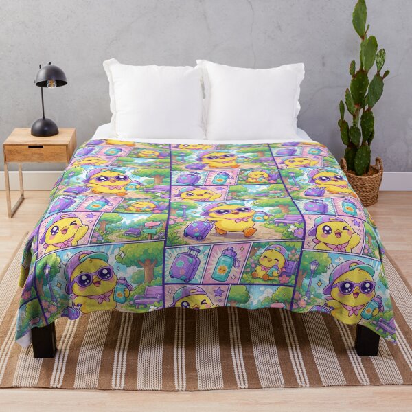 Item preview, Kawaii Chick Summer Park Traveler Comic Panel designed and sold by Gift Phrase Studio.