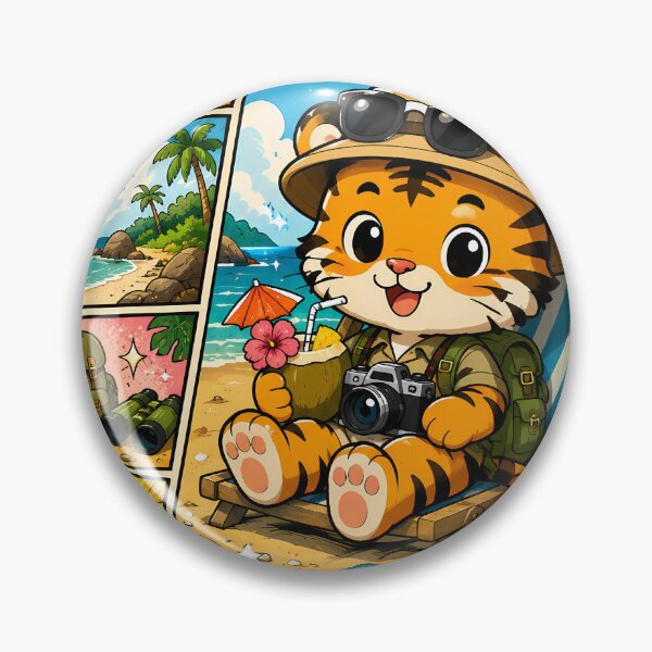 Item preview, Kawaii Tiger Safari Beach Vacation designed and sold by Gift Phrase Studio.