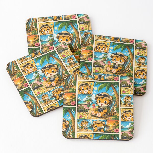 Item preview, Kawaii Tiger Safari Beach Vacation designed and sold by Gift Phrase Studio.