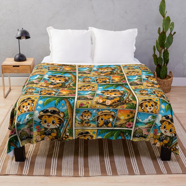 Item preview, Kawaii Tiger Safari Beach Vacation designed and sold by Gift Phrase Studio.