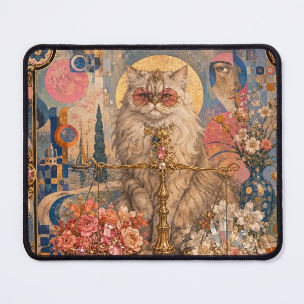 Item preview, The Libra Cat - Harmony of Flowers and Crystals designed and sold by Natalia-Vlad.