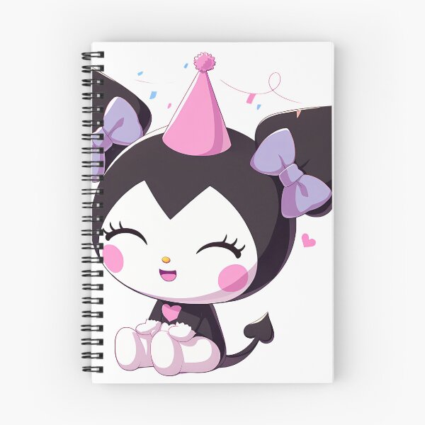 Item preview, Kuromi Fanart Celebrating Birthday with Pink Party Hat designed and sold by Lilith.3x313 Vault.