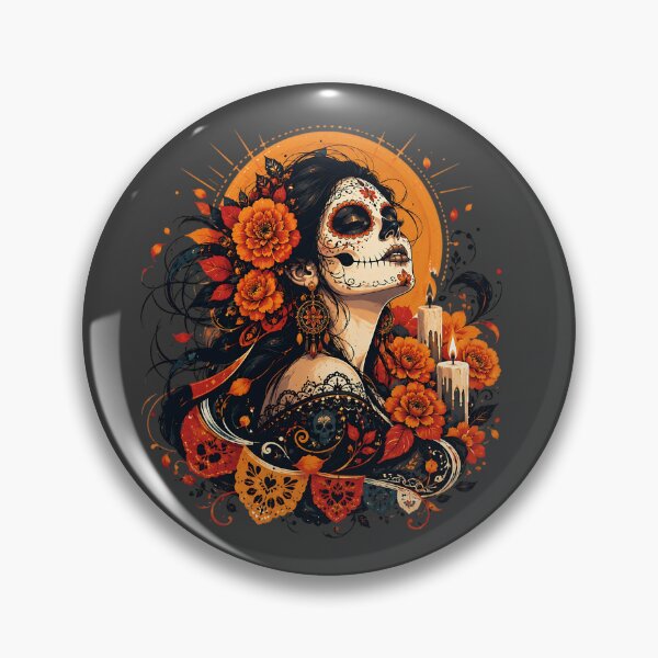 Item preview, Día de los Muertos Glowing Marigold Beauty designed and sold by MythicCotton.