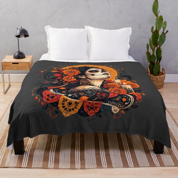 Item preview, Día de los Muertos Glowing Marigold Beauty designed and sold by MythicCotton.