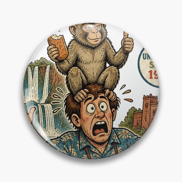 Item preview, Ouzoud Waterfalls Funny Morocco Monkey  I Survived Gift designed and sold by CozyPanicStudio.