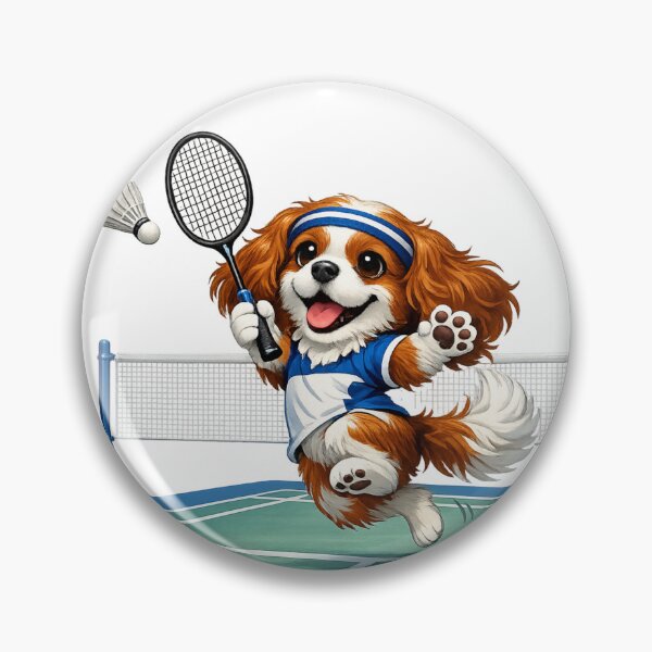 Item preview, Blenheim Cavalier Playing Badminton designed and sold by SpottyRainbow.