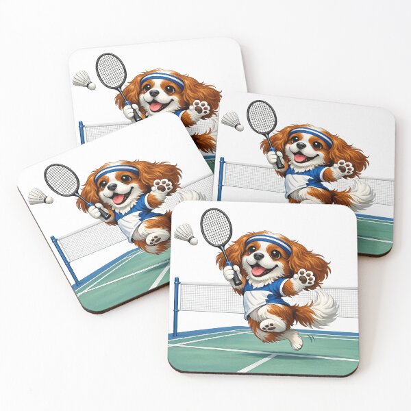 Item preview, Blenheim Cavalier Playing Badminton designed and sold by SpottyRainbow.