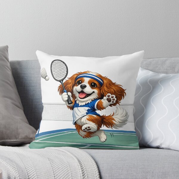Item preview, Blenheim Cavalier Playing Badminton designed and sold by SpottyRainbow.
