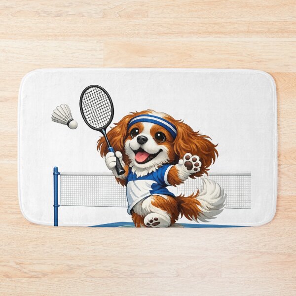 Item preview, Blenheim Cavalier Playing Badminton designed and sold by SpottyRainbow.