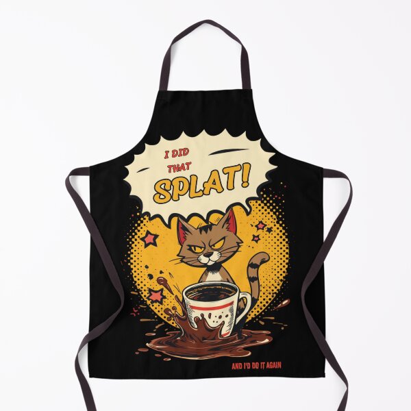 Item preview, I Did That Cat Comic Pop Art Retro Coffee Ironic Design on Black designed and sold by The Fine Print by BassAddict.