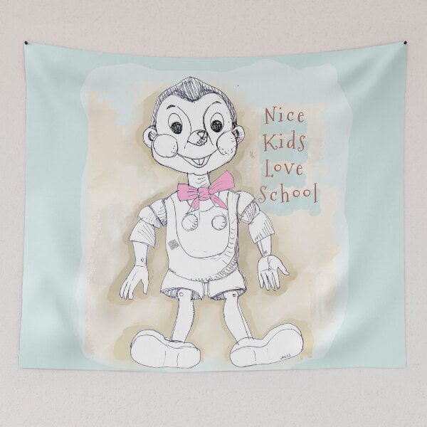Item preview, Pinocchio - Nice Kids Love School (Drawing by ACCI) designed and sold by VanyssaGraphics.