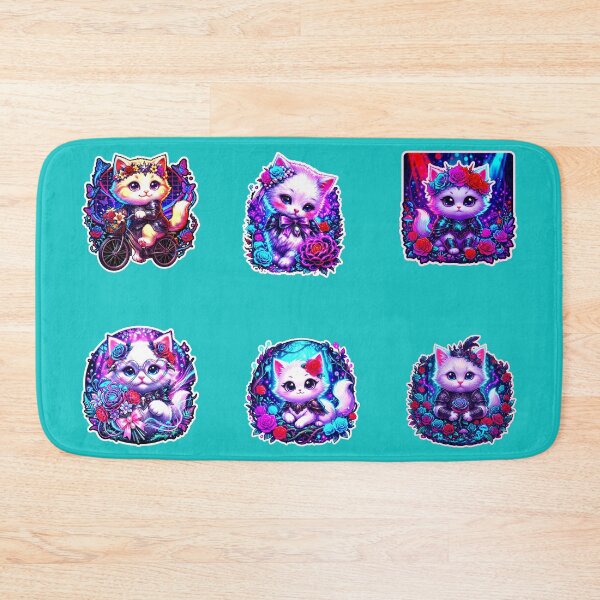 Item preview, Cute Cat Stickers Pack – Kawaii Kitten Set for Laptop, Phone & School Supplies designed and sold by Cyber-ART-Studio.