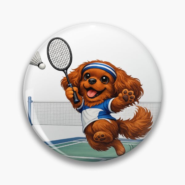 Item preview, Ruby Cavalier Playing Badminton designed and sold by SpottyRainbow.