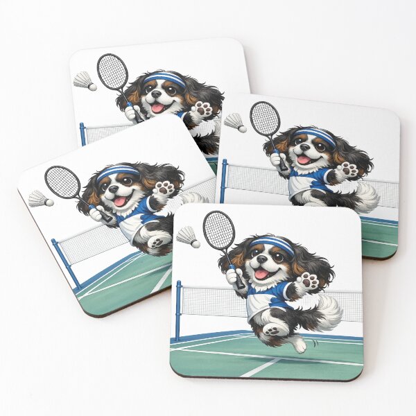Item preview, Tri Cavalier Playing Badminton designed and sold by SpottyRainbow.