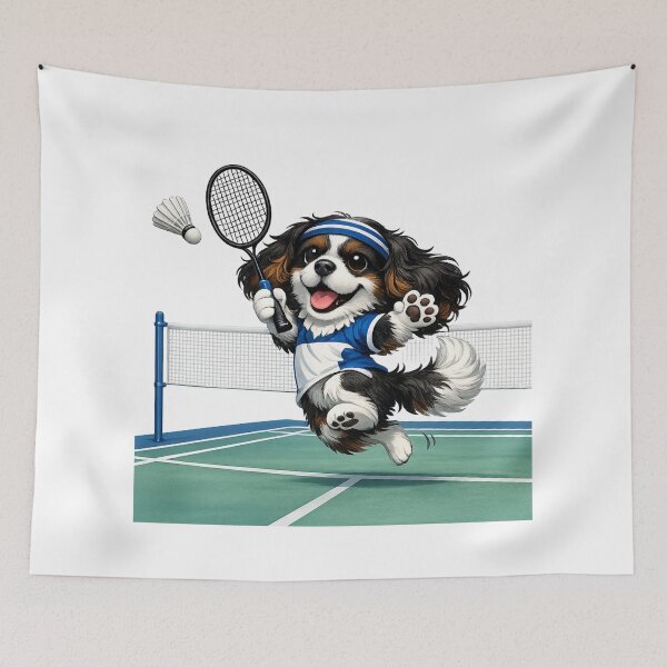 Item preview, Tri Cavalier Playing Badminton designed and sold by SpottyRainbow.