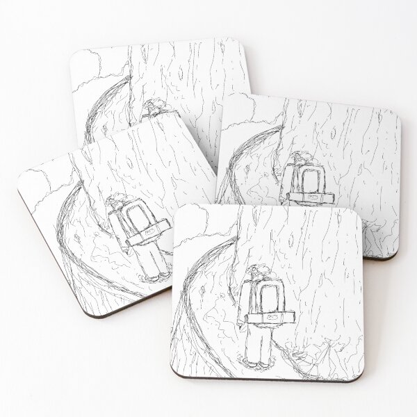 Item preview, The Long Climb Raw Sketch Mountain Hike Burden Art designed and sold by JengPath.