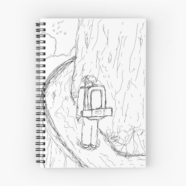 Item preview, The Long Climb Raw Sketch Mountain Hike Burden Art designed and sold by JengPath.
