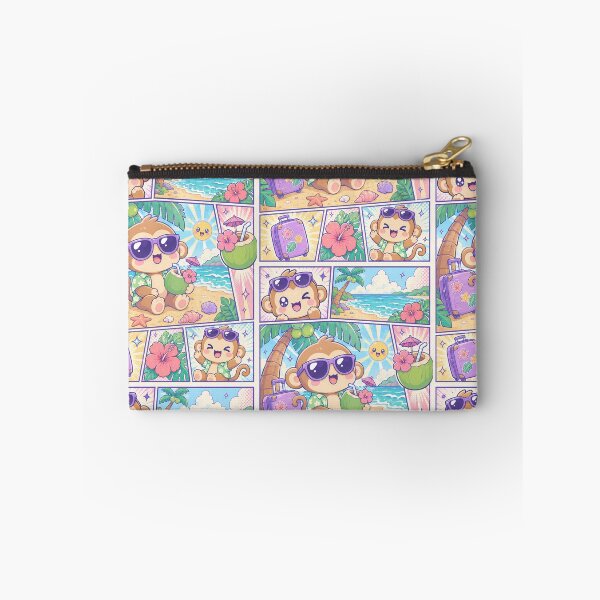 Item preview, Kawaii Monkey Beach Vacation with Coconut designed and sold by Gift Phrase Studio.