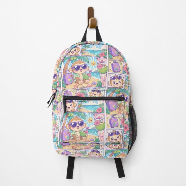 Item preview, Kawaii Monkey Beach Vacation with Coconut designed and sold by Gift Phrase Studio.