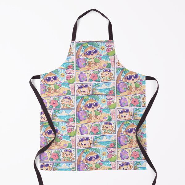 Item preview, Kawaii Monkey Beach Vacation with Coconut designed and sold by Magmashup.