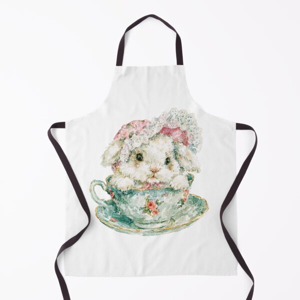 Item preview, Cute Bunny in Vintage Floral Teacup | Watercolor Cottagecore Rabbit designed and sold by bubulaladesigns.