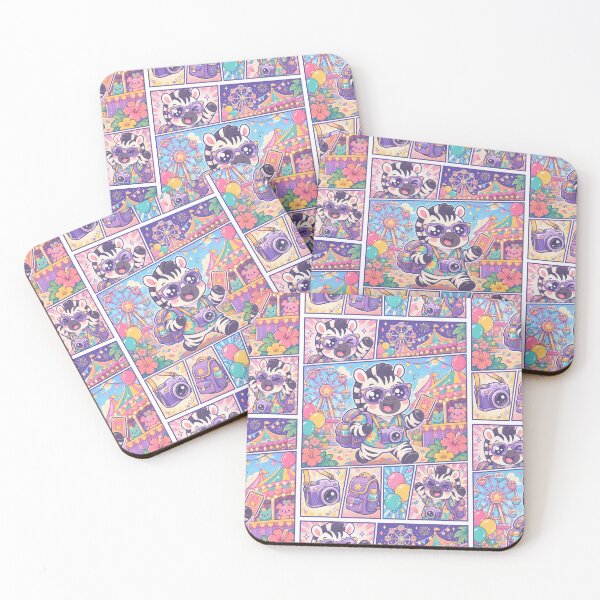 Aperçu de l'œuvre Kawaii Zebra Summer Carnival Tourist créée et vendue par Magmashup.