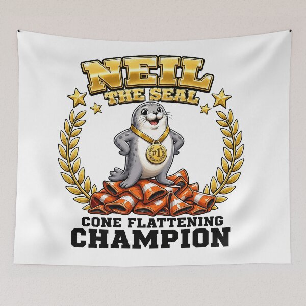 Item preview, Neil the Seal Cone Flattening Champion Funny Trophy Meme Gift designed and sold by Uglyandcute.