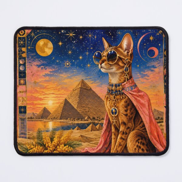 Item preview, The Cat Goddess of Egypt - Pyramids and Golden Sunset designed and sold by Natalia-Vlad.