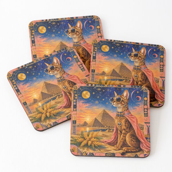 Item preview, The Cat Goddess of Egypt - Pyramids and Golden Sunset designed and sold by Natalia-Vlad.
