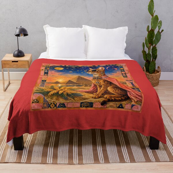 Item preview, The Cat Goddess of Egypt - Pyramids and Golden Sunset designed and sold by Natalia-Vlad.