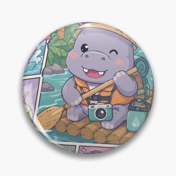 Item preview, Kawaii Hippo Tropical Resort Traveler designed and sold by Gift Phrase Studio.