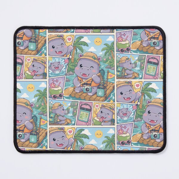 Item preview, Kawaii Hippo Tropical Resort Traveler designed and sold by Magmashup.