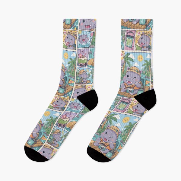 Item preview, Kawaii Hippo Tropical Resort Traveler designed and sold by Gift Phrase Studio.